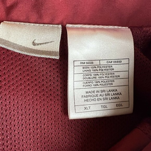 VTG Nike Full Zip Windbreaker Jacket Southern Illinois Saluskis Red XLT Tall - Picture 8 of 11